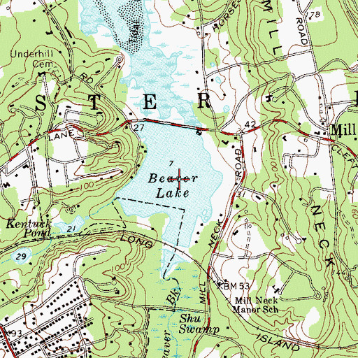 Topographic Map of Beaver Lake, NY