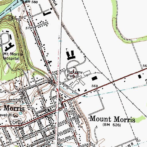 Topographic Map of Bellamy Park, NY