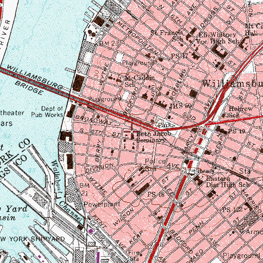 Topographic Map of Beth Jacob Seminary, NY
