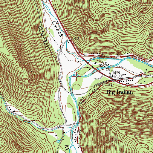 Topographic Map of Big Indian Hollow, NY