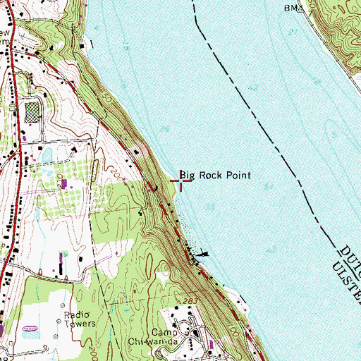 Topographic Map of Big Rock Point, NY