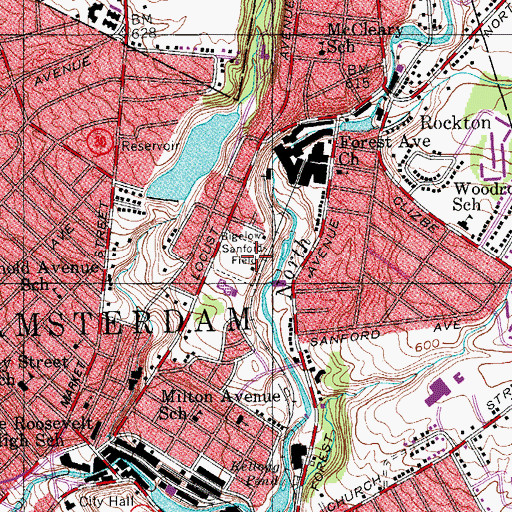 Topographic Map of Veterans Memorial Field, NY