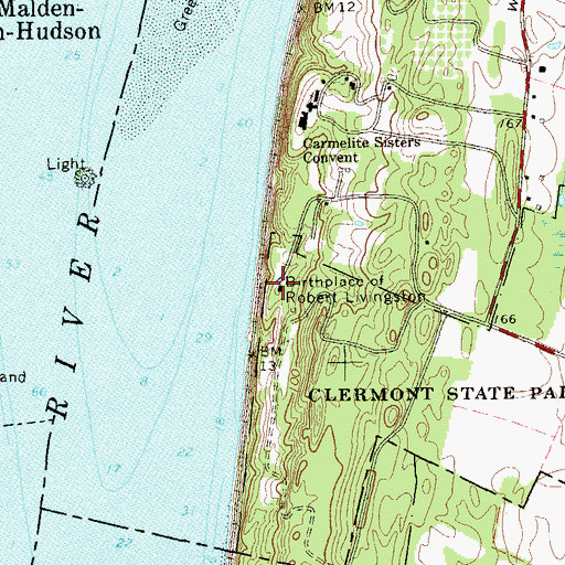 Topographic Map of Birthplace of Robert Livingston, NY