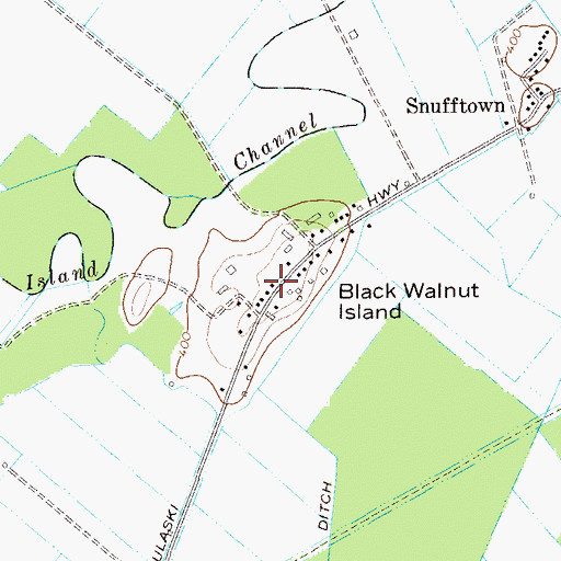 Topographic Map of Black Walnut Island, NY