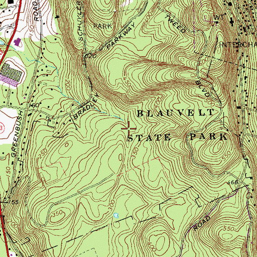 Topographic Map of Blauvelt State Park, NY
