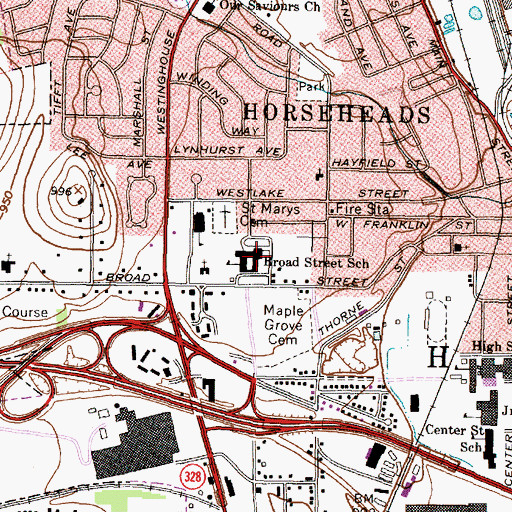 Topographic Map of Broad Street School, NY
