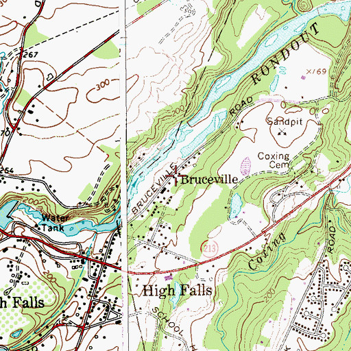 Topographic Map of Bruceville, NY