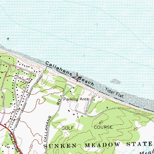 Topographic Map of Callahans Beach, NY
