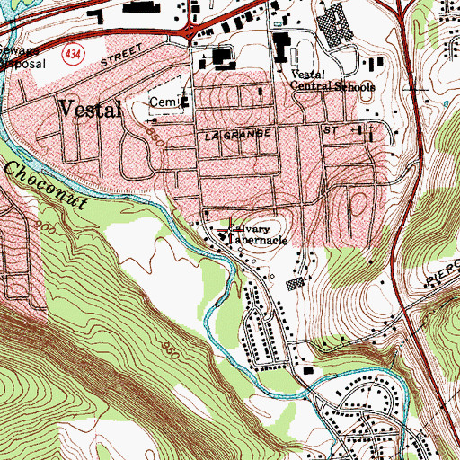 Topographic Map of Calvary Tabernacle, NY