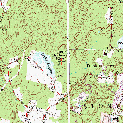 Topographic Map of Camp Bullowa, NY