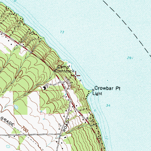 Topographic Map of Camp Comstock, NY