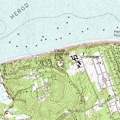 Topographic Map of Camp DeWolf, NY