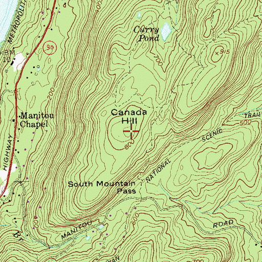 Topographic Map of Canada Hill, NY