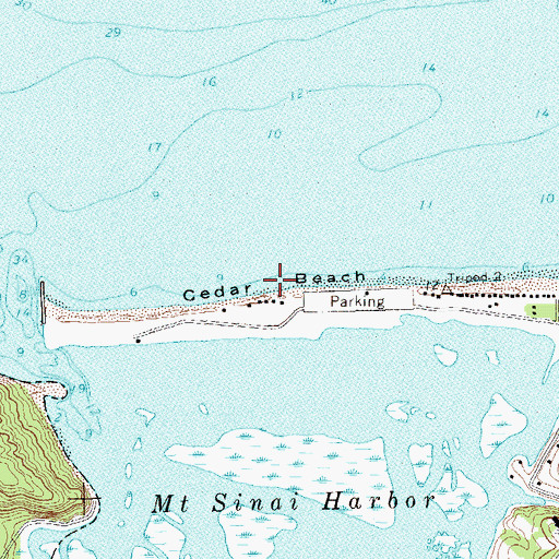 Topographic Map of Cedar Beach, NY