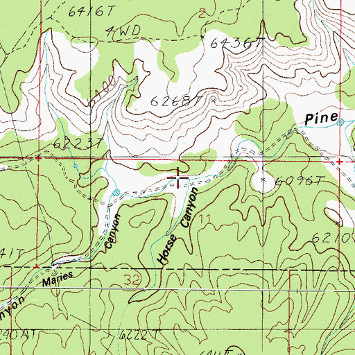 Topographic Map of Horse Canyon, AZ
