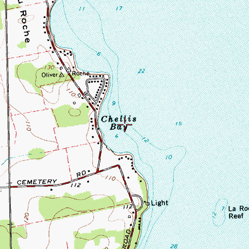 Topographic Map of Chellis Bay, NY