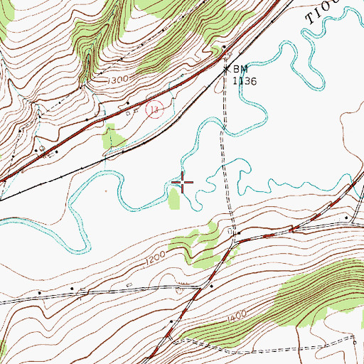 Topographic Map of Cheningo Creek, NY