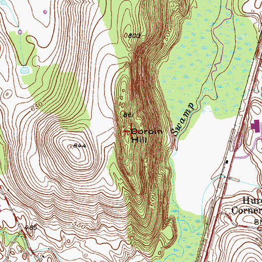 Topographic Map of Corbin Hill, NY