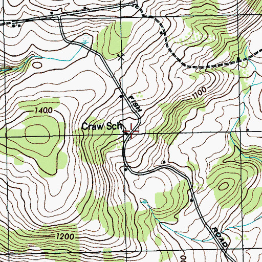 Topographic Map of Craw School (historical), NY