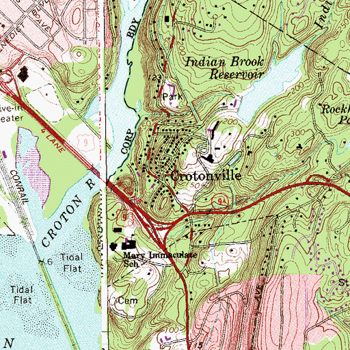 Topographic Map of Crotonville, NY
