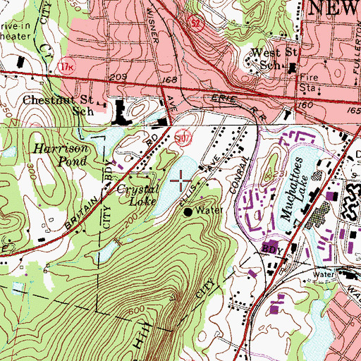 Topographic Map of Crystal Lake, NY