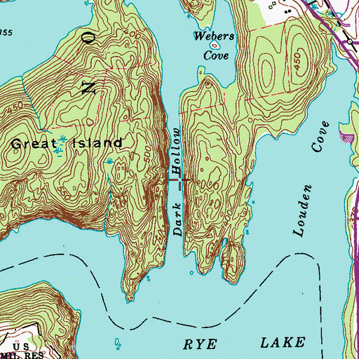 Topographic Map of Dark Hollow, NY