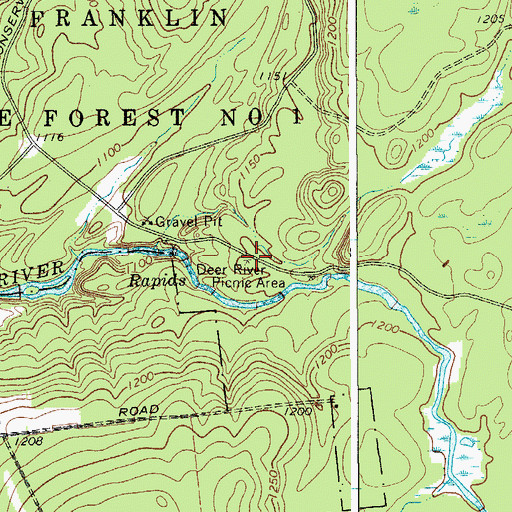 Topographic Map of Deer River Picnic Area, NY