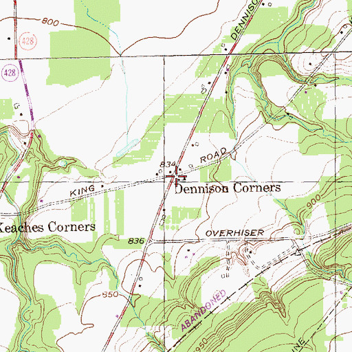 Topographic Map of Dennison Corners, NY