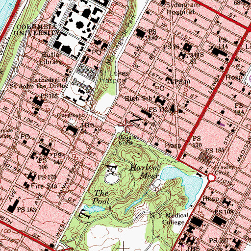 Topographic Map of Douglas Circle, NY