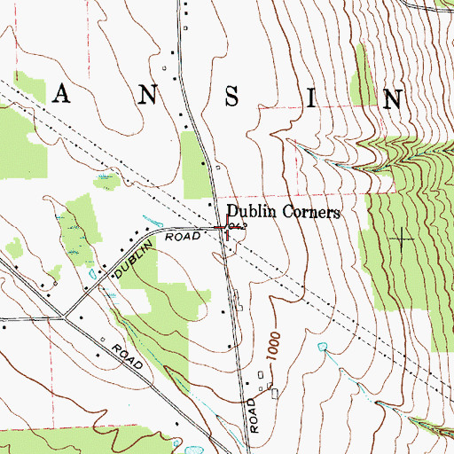 Topographic Map of Dublin Corners, NY