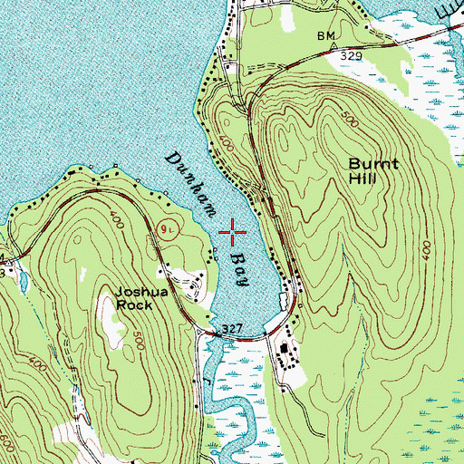 Topographic Map of Dunham Bay, NY