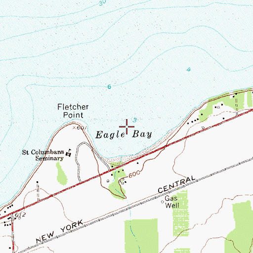 Topographic Map of Eagle Bay, NY