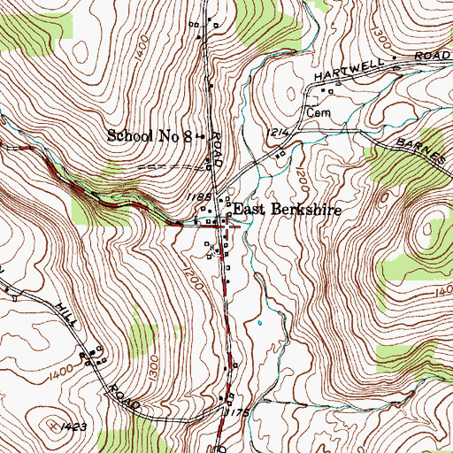 Topographic Map of East Berkshire, NY