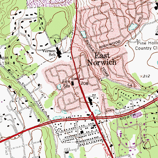 Topographic Map of East Norwich, NY