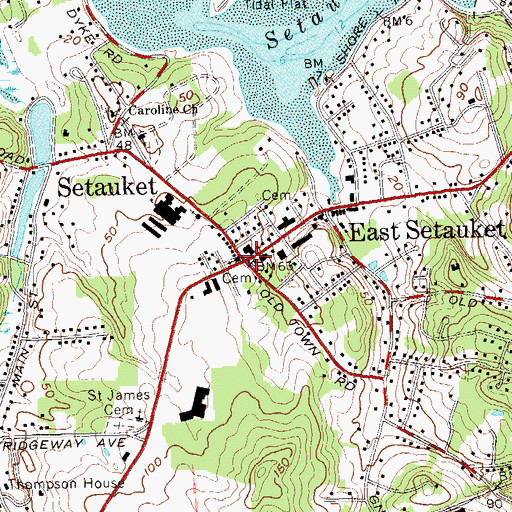 Topographic Map of East Setauket, NY
