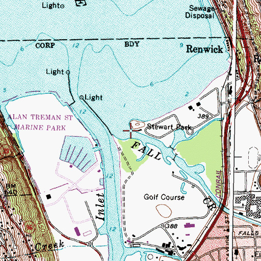 Topographic Map of Fall Creek, NY