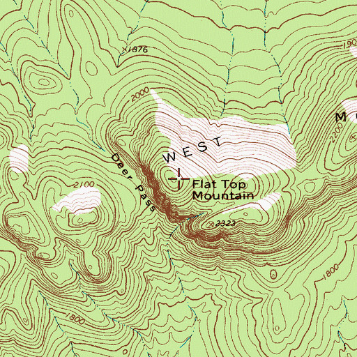 Topographic Map of Flat Top Mountain, NY