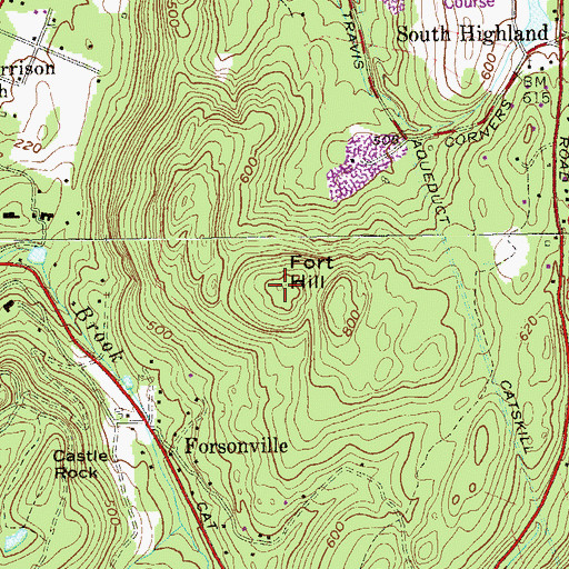 Topographic Map of Fort Hill, NY