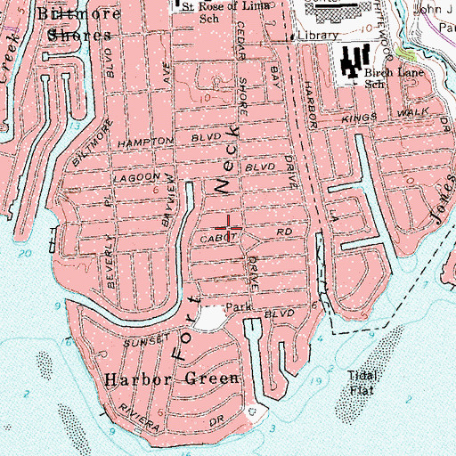 Topographic Map of Fort Neck, NY