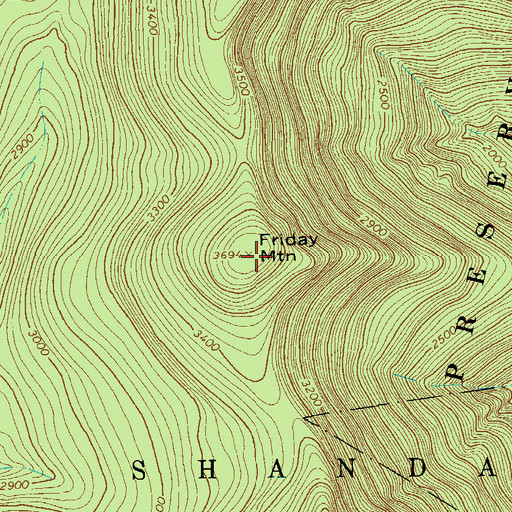 Topographic Map of Friday Mountain, NY
