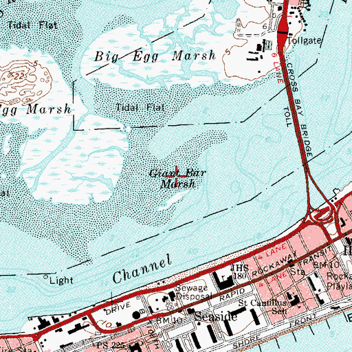 Topographic Map of Giant Bar Marsh, NY