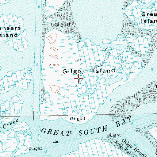 Topographic Map of Gilgo Island, NY