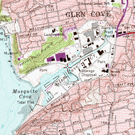 Topographic Map of Glen Cove Creek, NY