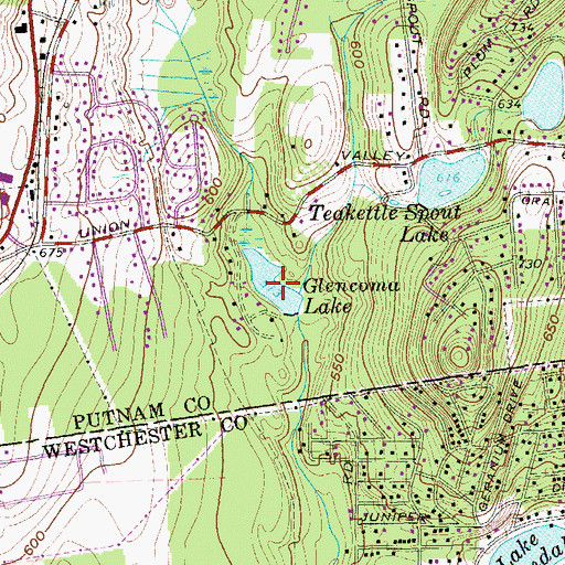 Topographic Map of Glencoma Lake, NY