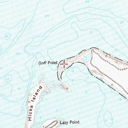 Topographic Map of Goff Point, NY