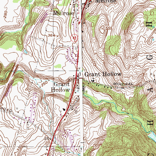 Topographic Map of Grant Hollow, NY
