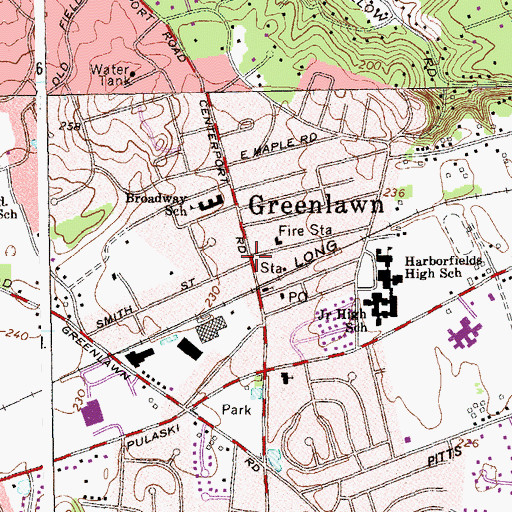 Topographic Map of Greenlawn, NY
