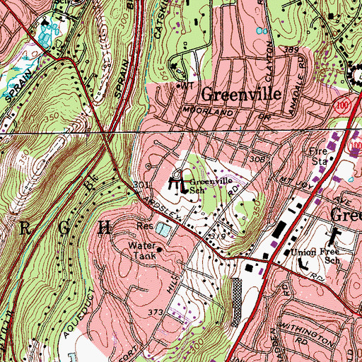 Topographic Map of Greenville School, NY