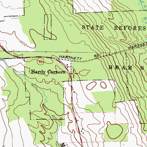 Topographic Map of Hardy Corners, NY