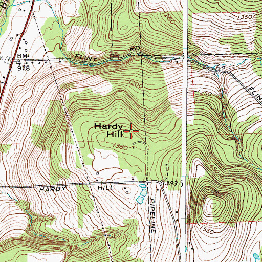 Topographic Map of Hardy Hill, NY